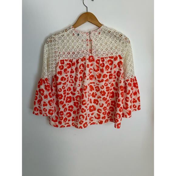 Michelle McDowell Women's Tyler Top Size Small Pink Cheetah‎ Print W/ Lace - Picture 4 of 7